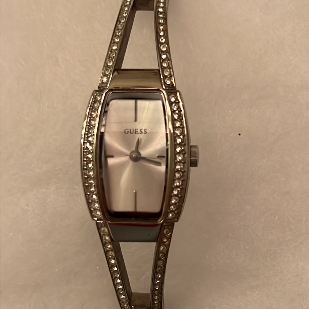GUESS Womens Silver Tone Watch with Rhinestones - Picture 2 of 4